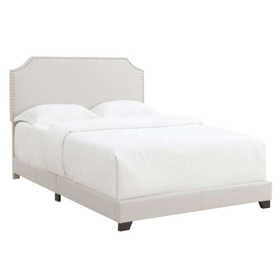 Bed * | Discounts Accentrics Home Clipped Corner Full Upholstered Bed In Fog