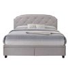 Bed * | High Quality Accentrics Home Queen All-In-One Shaped Corners Grey Upholstered Bed With Storage Footboard