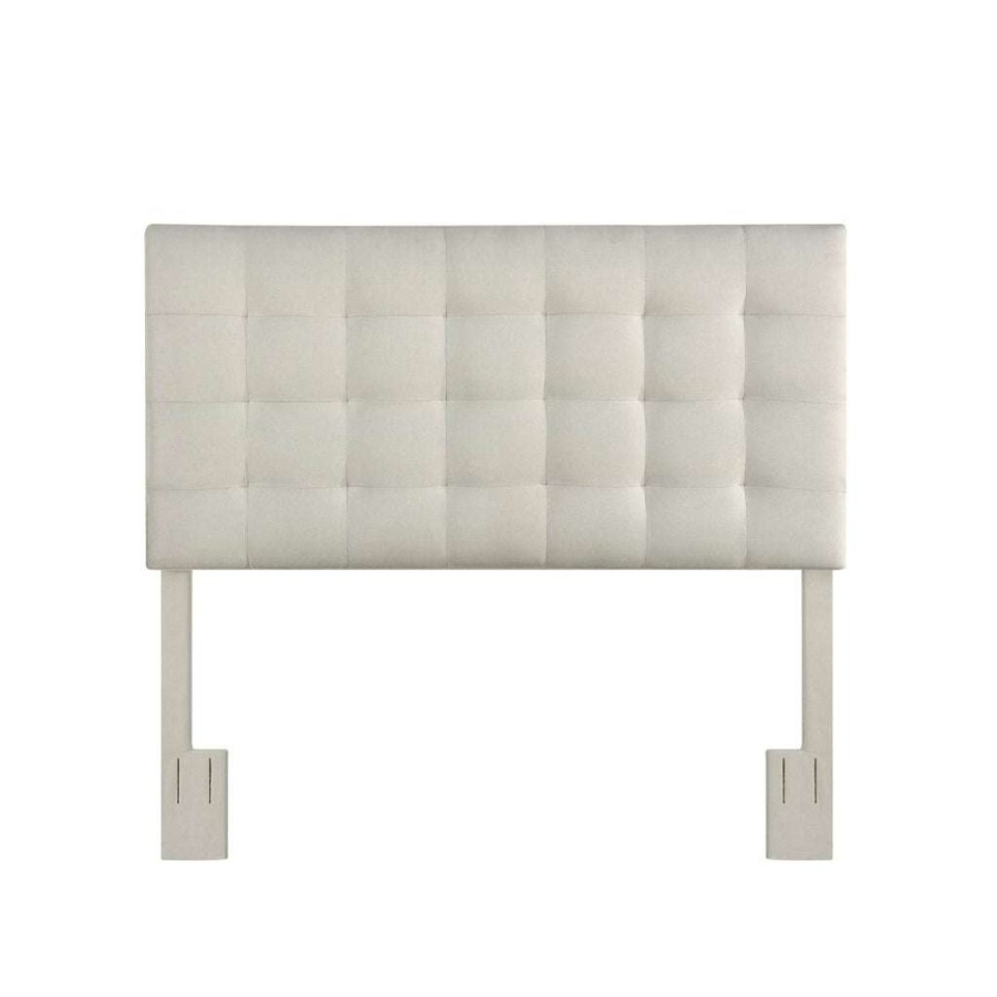 Headboard * | Featured Accentrics Home Mid-Century Modern, Grid Tufted King Or California King Upholstered Headboard In Fog Gray