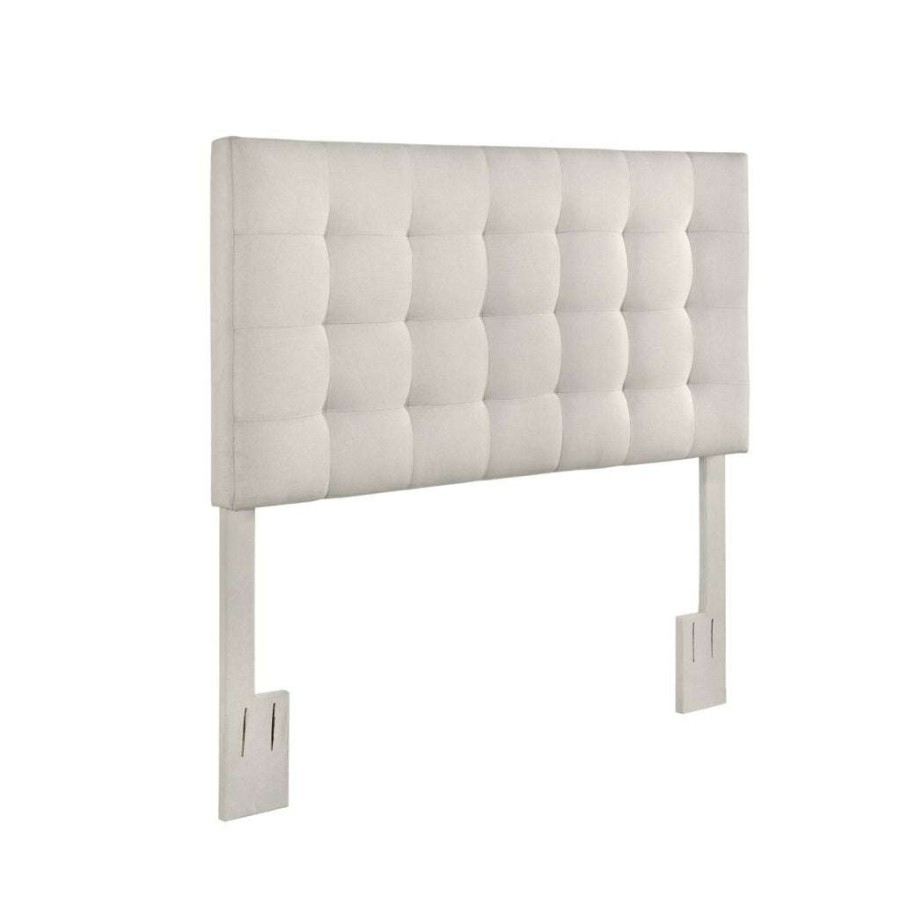 Headboard * | Featured Accentrics Home Mid-Century Modern, Grid Tufted King Or California King Upholstered Headboard In Fog Gray