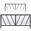 Bed * | Featured Accentrics Home High Gloss Chevron Patterned Metal Queen Bed In Black, All-In-One