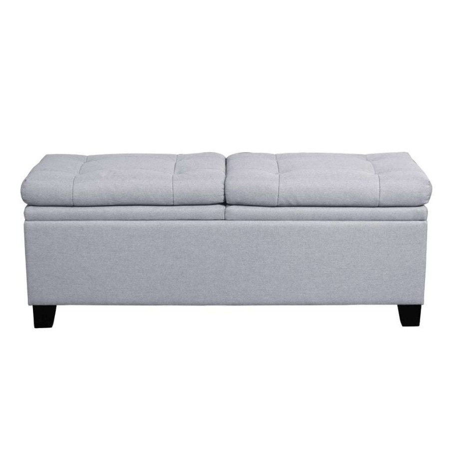 Bed * | Best Guaranteed Accentrics Home Storage Upholstered Bed Bench In Gray