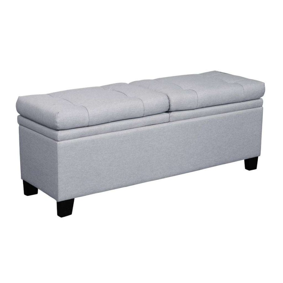 Bed * | Best Guaranteed Accentrics Home Storage Upholstered Bed Bench In Gray