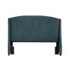 Headboard * | Outlet Accentrics Home Shelter Style Upholstered Wingback King Headboard In Jasper Blue