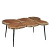 Table * | Excellent Quality Accentrics Home Natural Acacia Solid Wood Slice Cocktail Table