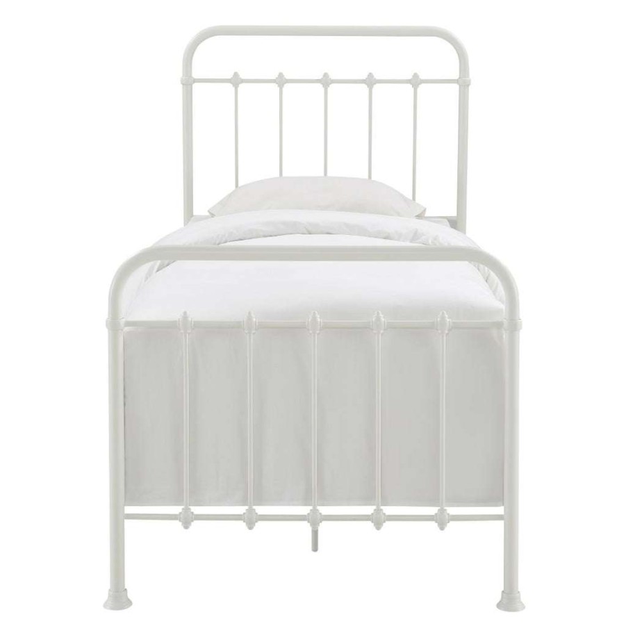 Bed * | Latest Accentrics Home Curved Corner Metal Twin Bed In White