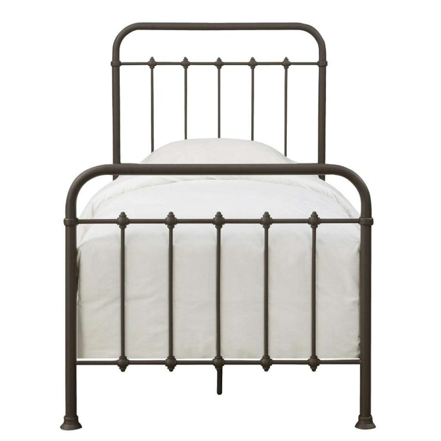 Bed * | Top Sellers Accentrics Home Curved Corner Metal Twin Bed In Bronze