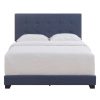 Bed * | High Quality Accentrics Home Biscuit Tufted King Bed In Heathered Denim Blue