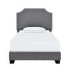 Bed * | Popular Accentrics Home Clipped Corner Twin Upholstered Bed In Stone Gray