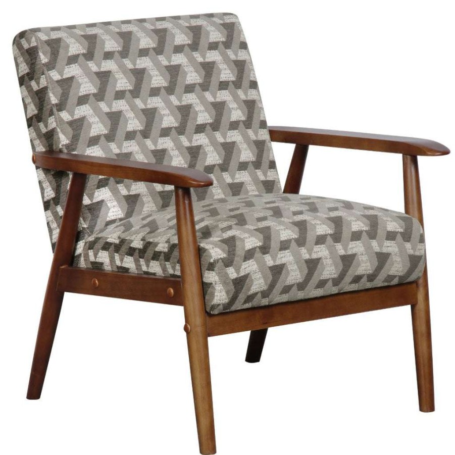 Chair * | Discount Accentrics Home Wood Frame Accent Chair In Prism Flannel