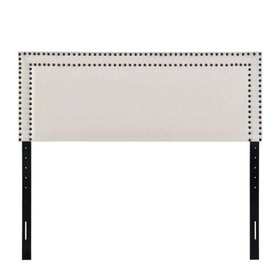 Headboard * | Online Accentrics Home Nail Trim King Headboard Cream