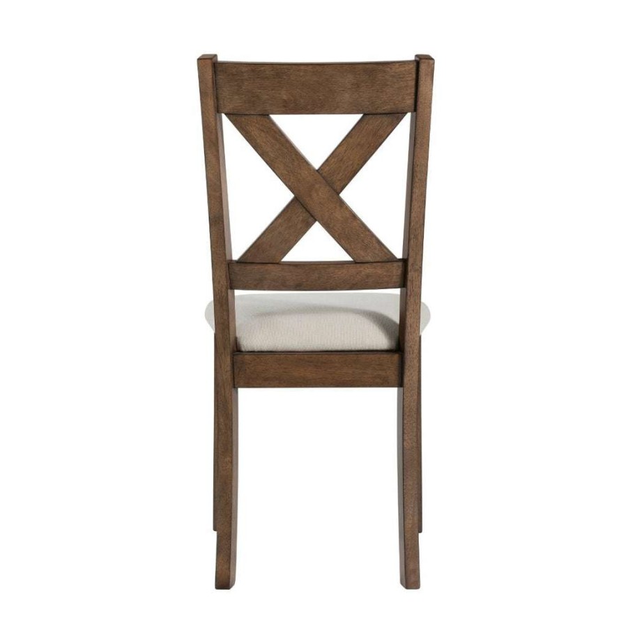 Chair * | Top Sell Accentrics Home Farmhouse Beige Upholstered X Back Dining Chair