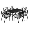 Table * | Discount Accentrics Home Outdoor Metal 7 Pc Dining Table Set