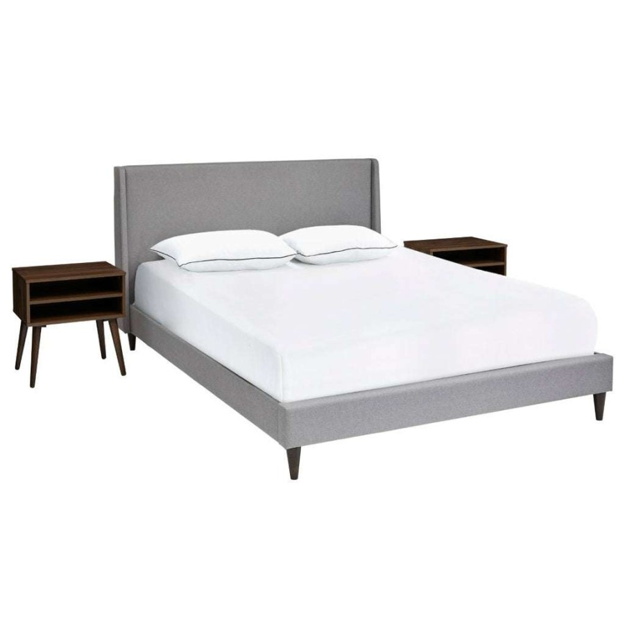 Bed * | Best Guaranteed Accentrics Home Queen Wing Bed And Double Nightstand Set