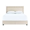 Bed * | Excellent Quality Accentrics Home Queen Nail Trim Storage Bed In Linen