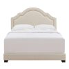 Bed * | Discounts Accentrics Home Shaped Back Upholstered King Bed In Linen Beige