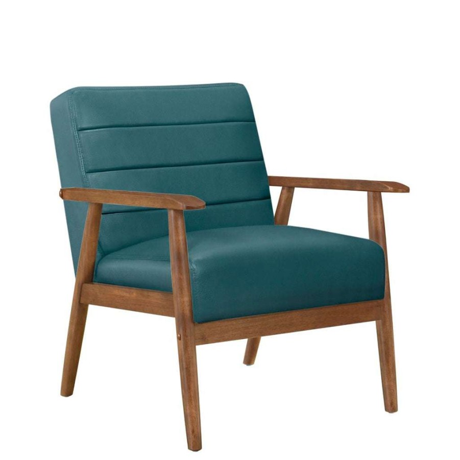 Chair * | Online Accentrics Home Channel Wood Frame Chair Teal