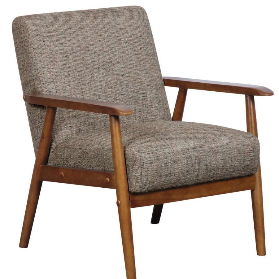 Chair * | Online Discount Accentrics Home Wood Frame Accent Chair In Calypso Waterfall