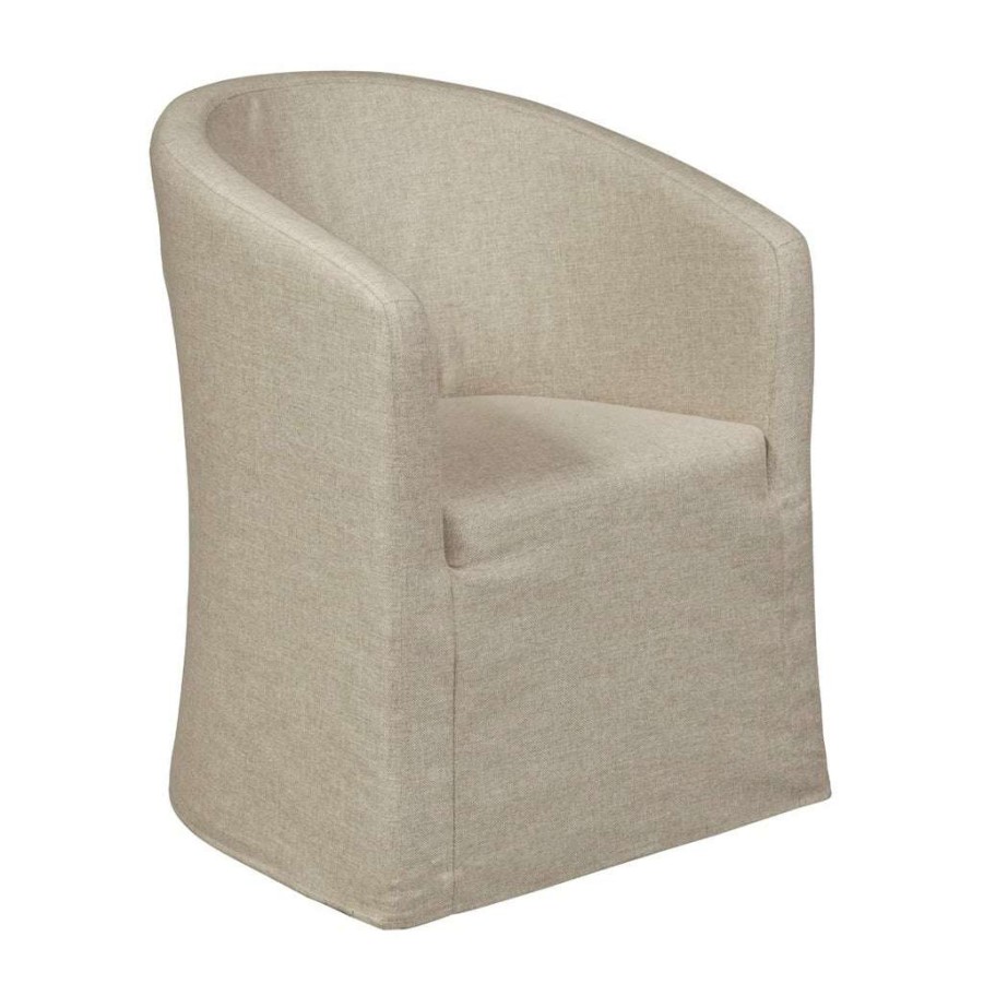 Chair * | Featured Accentrics Home Slipcover Barrel Back Chair W/ Casters