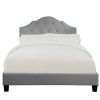 Bed * | High Quality Accentrics Home Scalloped Tufted Full Upholstered Bed In Mist Gray