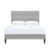 Bed * | Outlet Accentrics Home Horizontally Channeled Full Upholstered Platform Bed In Light Gray