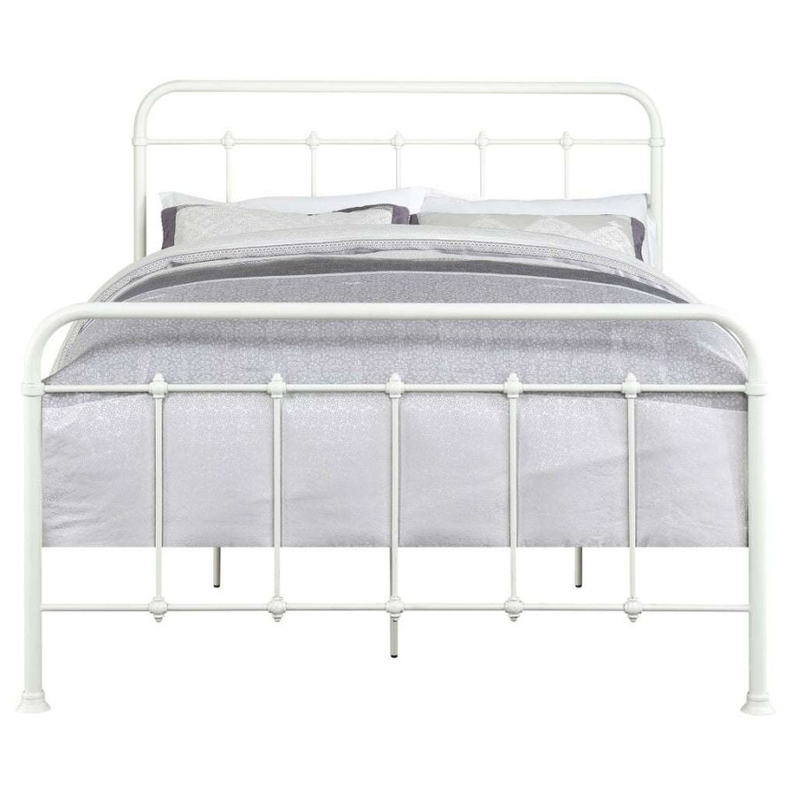 Bed * | Best Guaranteed Accentrics Home All-In-One Curved Queen Metal Bed Cream