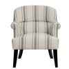 Chair * | Discount Accentrics Home Upholstered Roll Arm Accent Chair In Cambridge Black Stripe