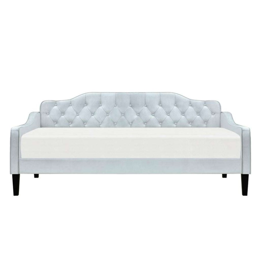 Bed * | Featured Accentrics Home Twin Button Tufted Daybed Light Grey