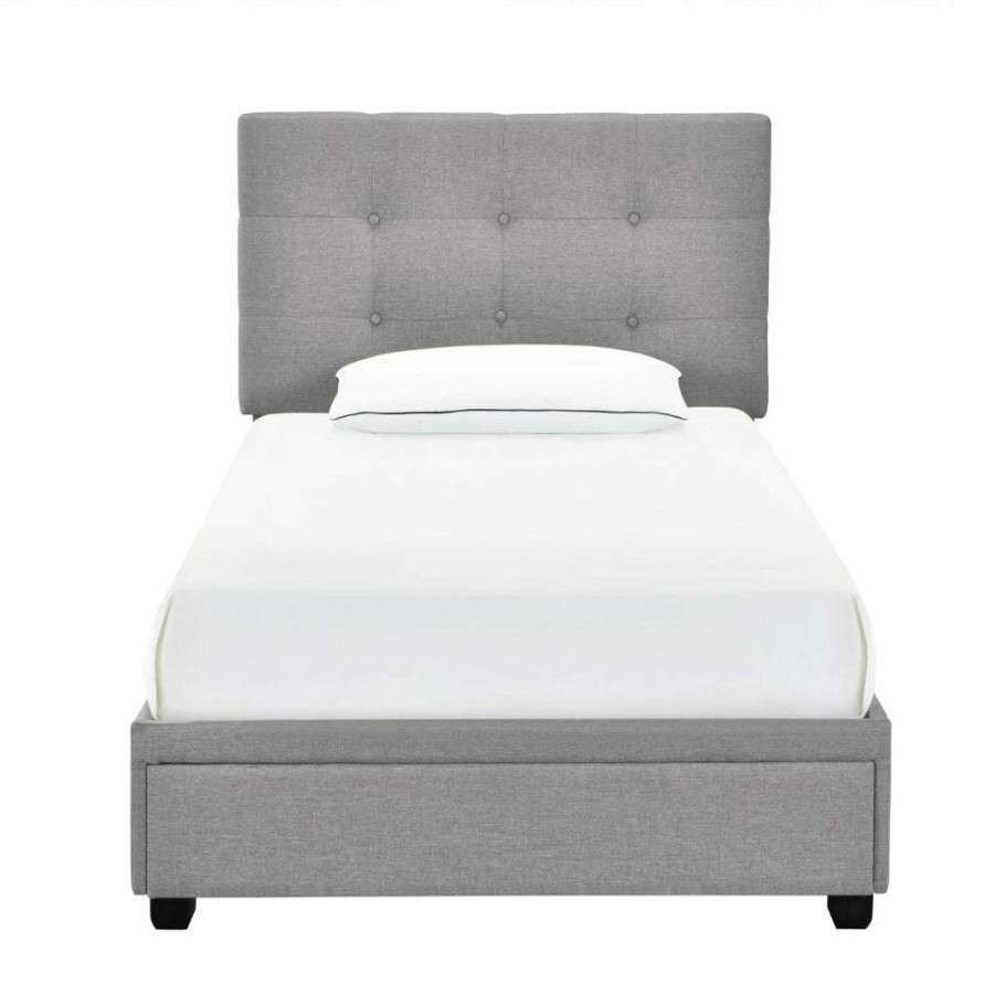 Bed * | Discount Accentrics Home Twin Storage Bed In Glacier