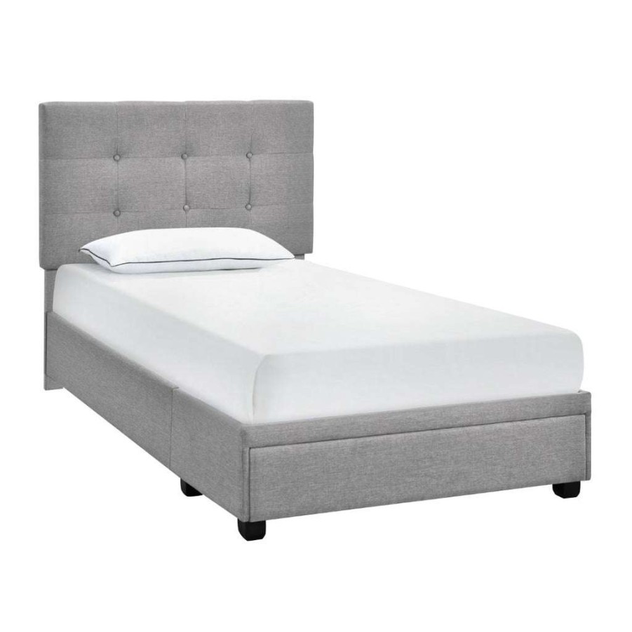 Bed * | Discount Accentrics Home Twin Storage Bed In Glacier