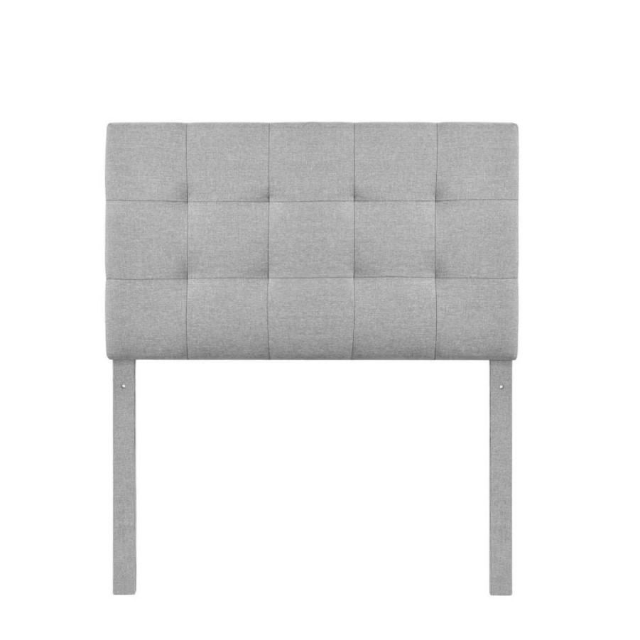 Headboard * | Top Sellers Accentrics Home Grid Tufted Modern Upholstered Twin Headboard In Grey