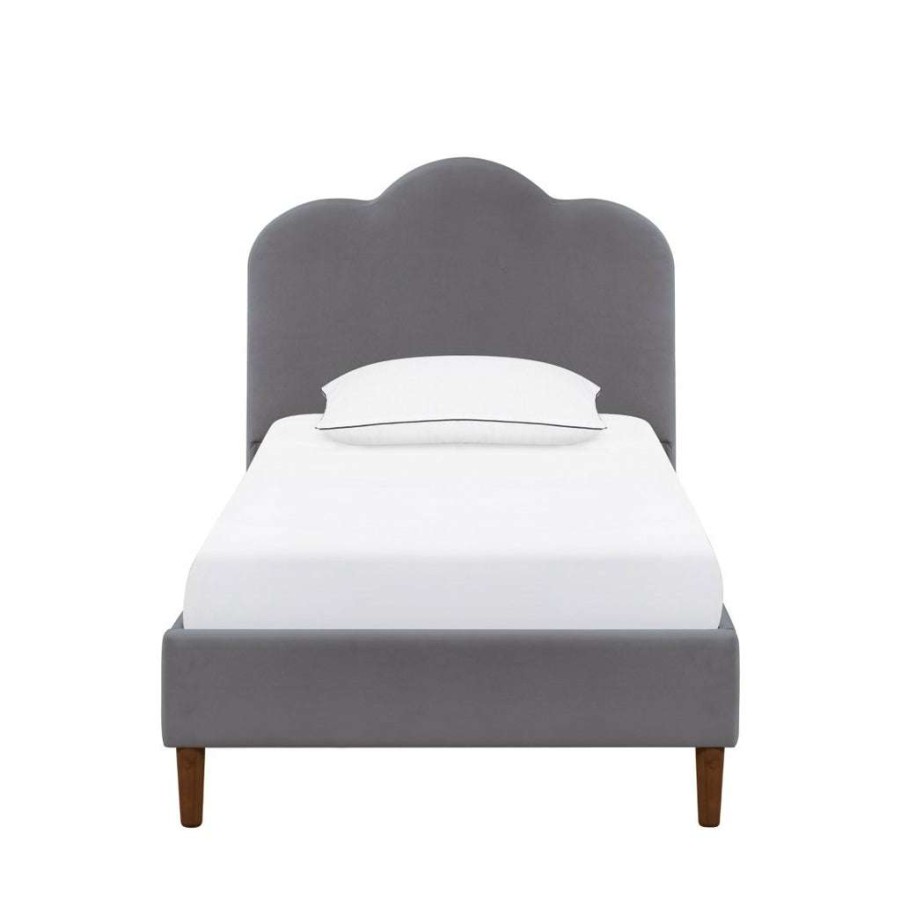 Bed * | Latest Accentrics Home Arched Upholstered Twin Platform Bed In Gray Velvet