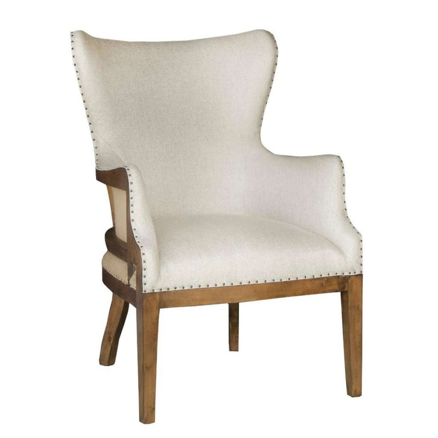 Chair * | Official Accentrics Home Curved Back Arm Chair Linen