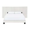 Bed * | Online Discount Accentrics Home King One Box Channeled Wall Upholstered Bed Ivory