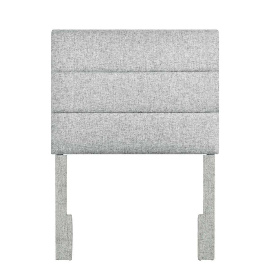 Table * | Official Accentrics Home Horizontally Channeled, Adjustable Twin Headboard In Platinum Gray