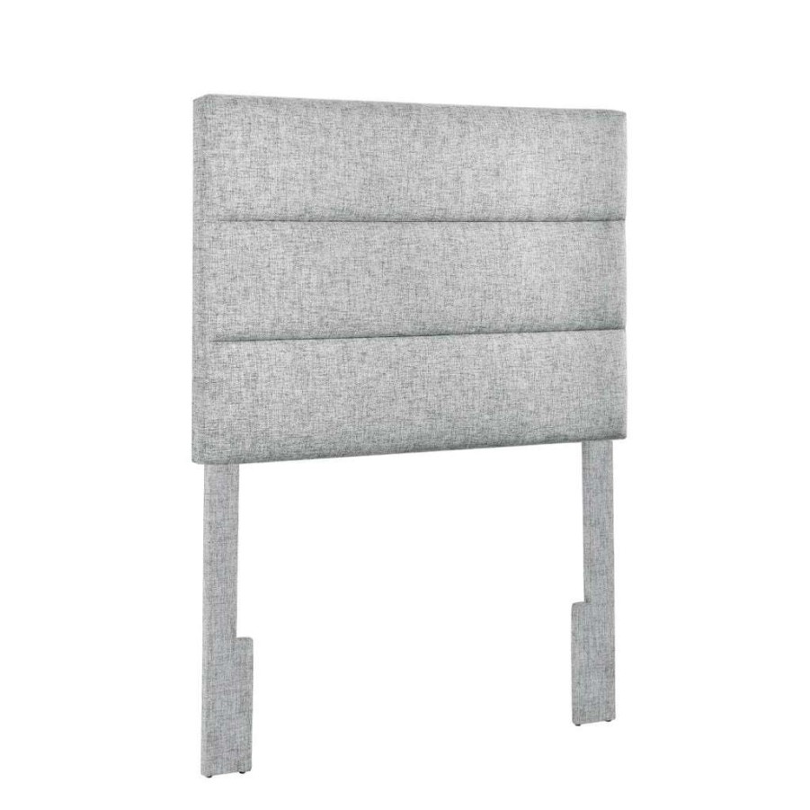 Table * | Official Accentrics Home Horizontally Channeled, Adjustable Twin Headboard In Platinum Gray