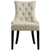 Chair * | Online Discount Accentrics Home Button Tufted Upholstered Dining Chair In Celine Flour