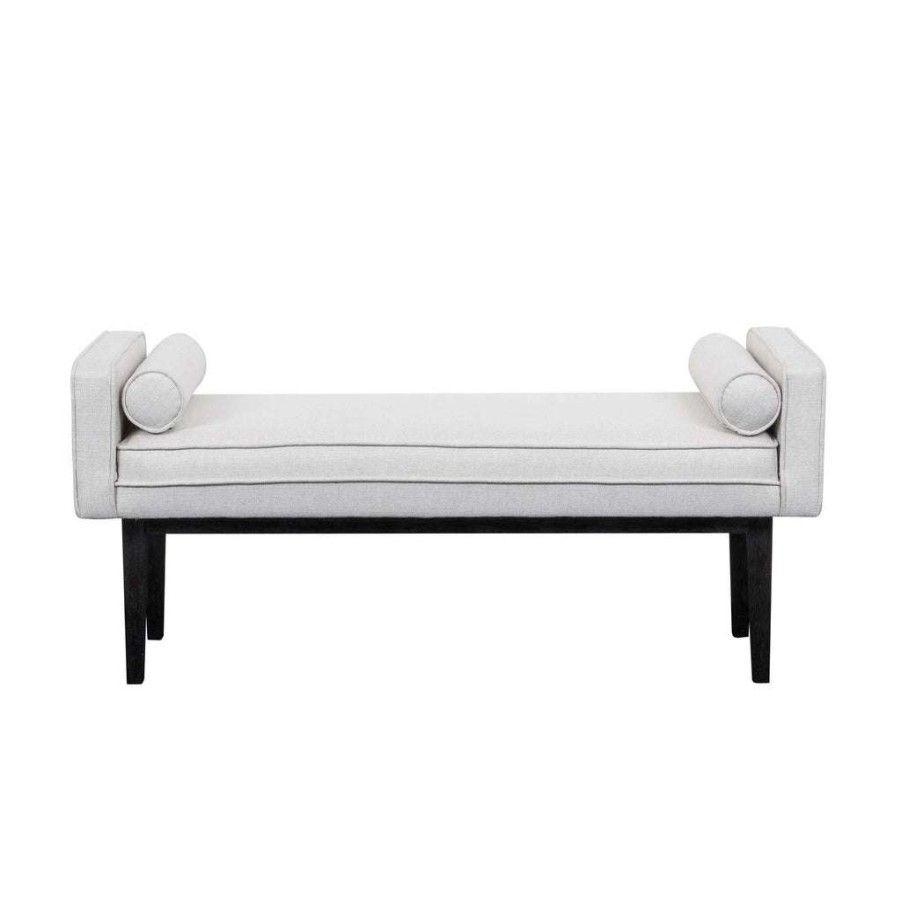 Bed * | Online Discount Accentrics Home Upholstered End Of Bed Bench In Natural White