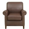 Chair * | Best Guaranteed Accentrics Home Nailhead Accent Arm Chair In Espresso Brown