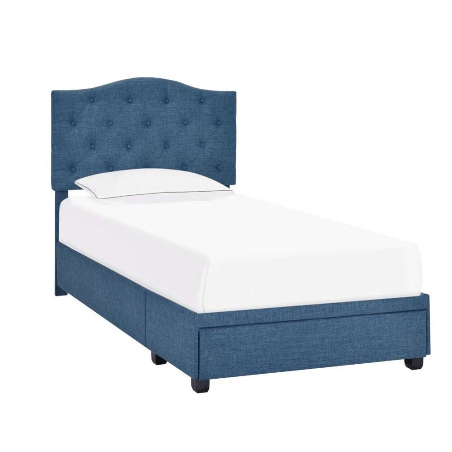 Bed * | High Quality Accentrics Home Twin Tufted Storage Bed In Denim