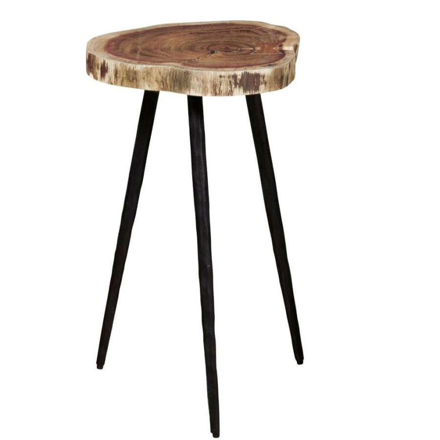 Table * | Top Sell Accentrics Home Natural Acacia Solid Wood Slice End Table