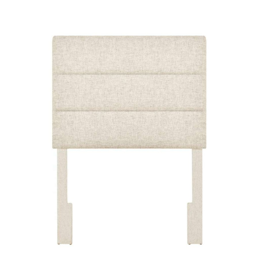 Table * | Top Sell Accentrics Home Horizontally Channeled, Adjustable Twin Headboard In Doe Beige