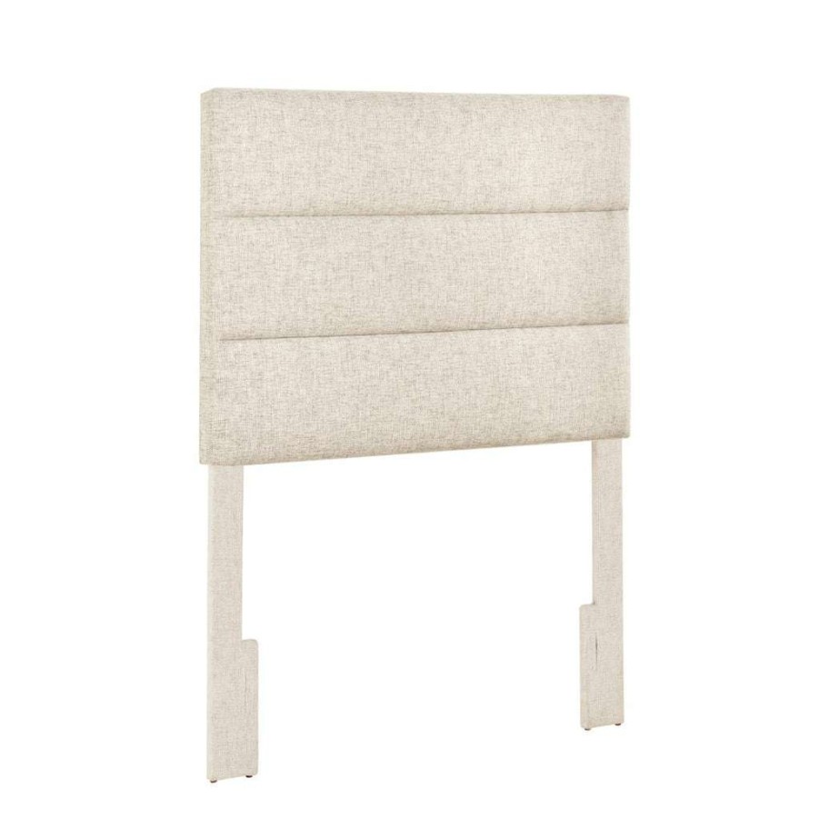 Table * | Top Sell Accentrics Home Horizontally Channeled, Adjustable Twin Headboard In Doe Beige