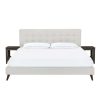 Bed * | High Quality Accentrics Home King Mid-Century Modern Bed And Nightstand Combination In Fog