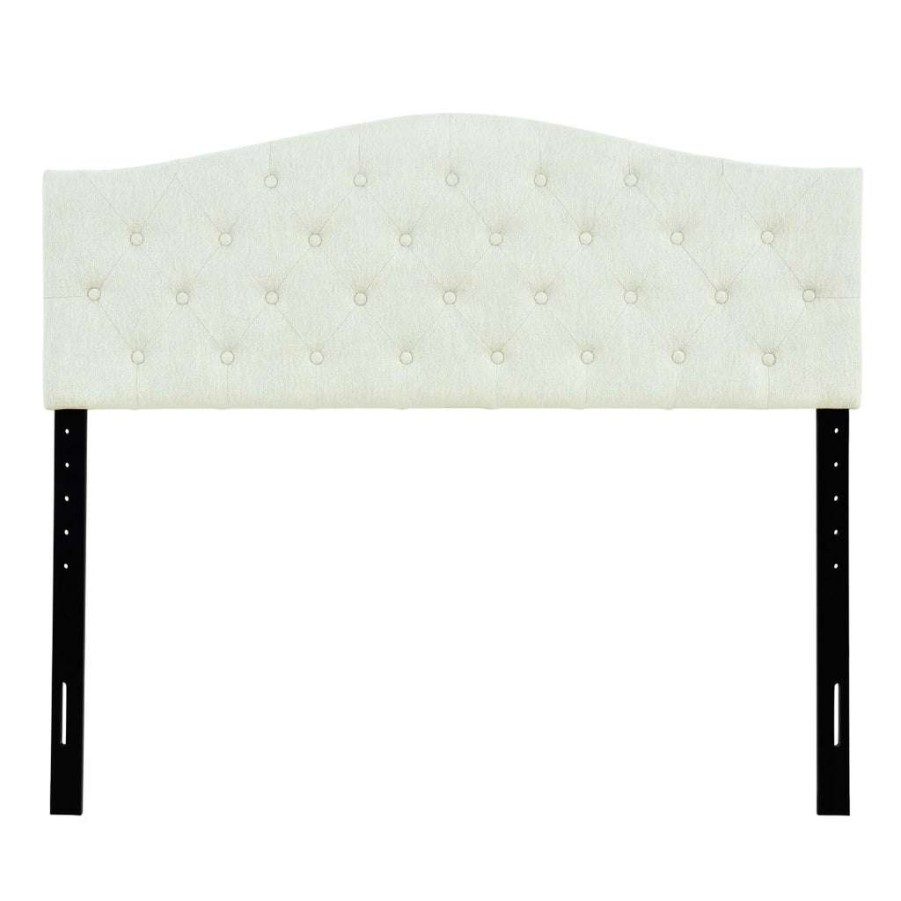 Headboard * | Top Sell Accentrics Home Cambelback Button Tufted Queen Headboard Beige