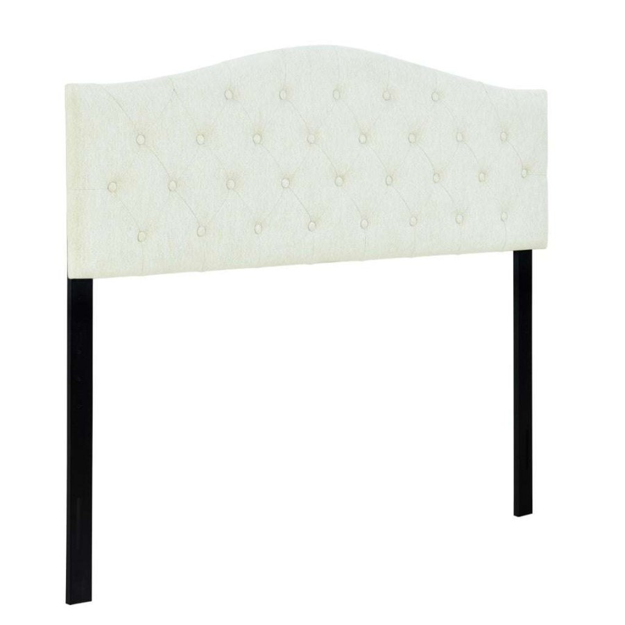 Headboard * | Top Sell Accentrics Home Cambelback Button Tufted Queen Headboard Beige