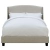 Bed * | Online Discount Accentrics Home Shelter Style Upholstered Wingback Queen Bed In Lunar Linen Beige