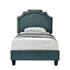 Bed * | Discount Accentrics Home Nailhead Marquee Upholstered Twin Bed In Jasper Blue