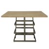 Table * | Top Sellers Accentrics Home Square Pedestal Wood And Metal Dining Table