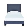 Bed * | Discount Accentrics Home Denim Blue Upholstered Twin Bed With Double Nail Head Trim